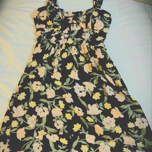 Black with Floral Print Lily Rose XL Dress